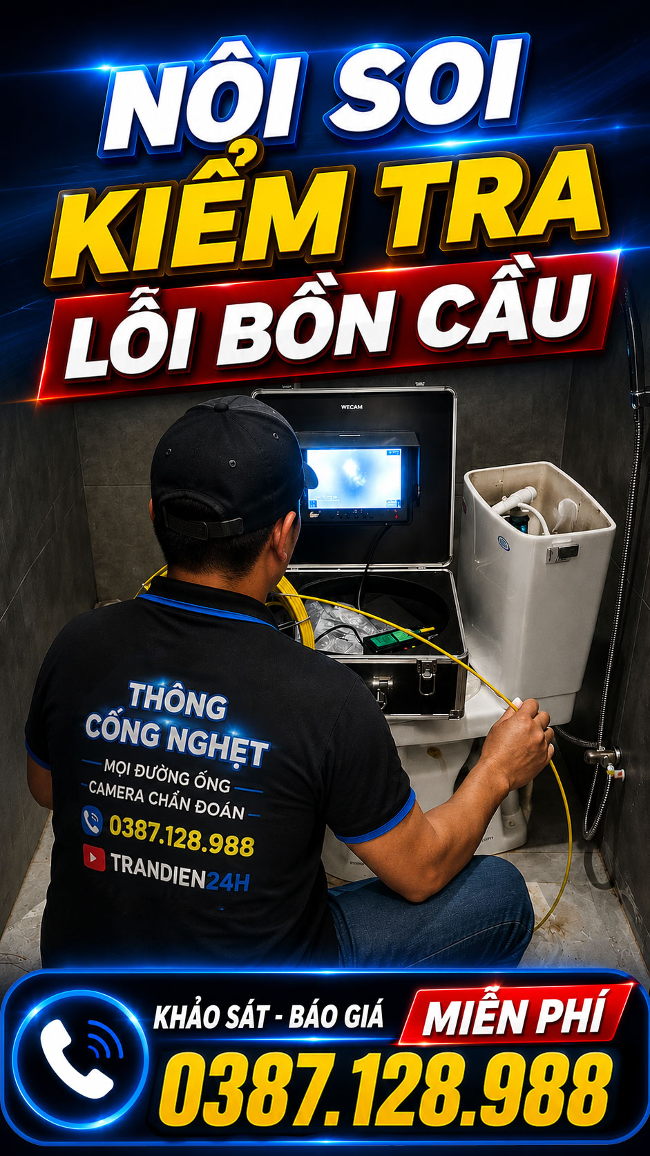 Dịch vụ nội soi kiểm tra lỗi bồn cầu bằng camera nội soi đường ống hiện đại, xác định chính xác nguyên nhân tắc nghẽn tại Vũng Tàu, Bà Rịa, Long Điền, Long Hải, Phú Mỹ, Xuyên Mộc và TP. Hồ Chí Minh.