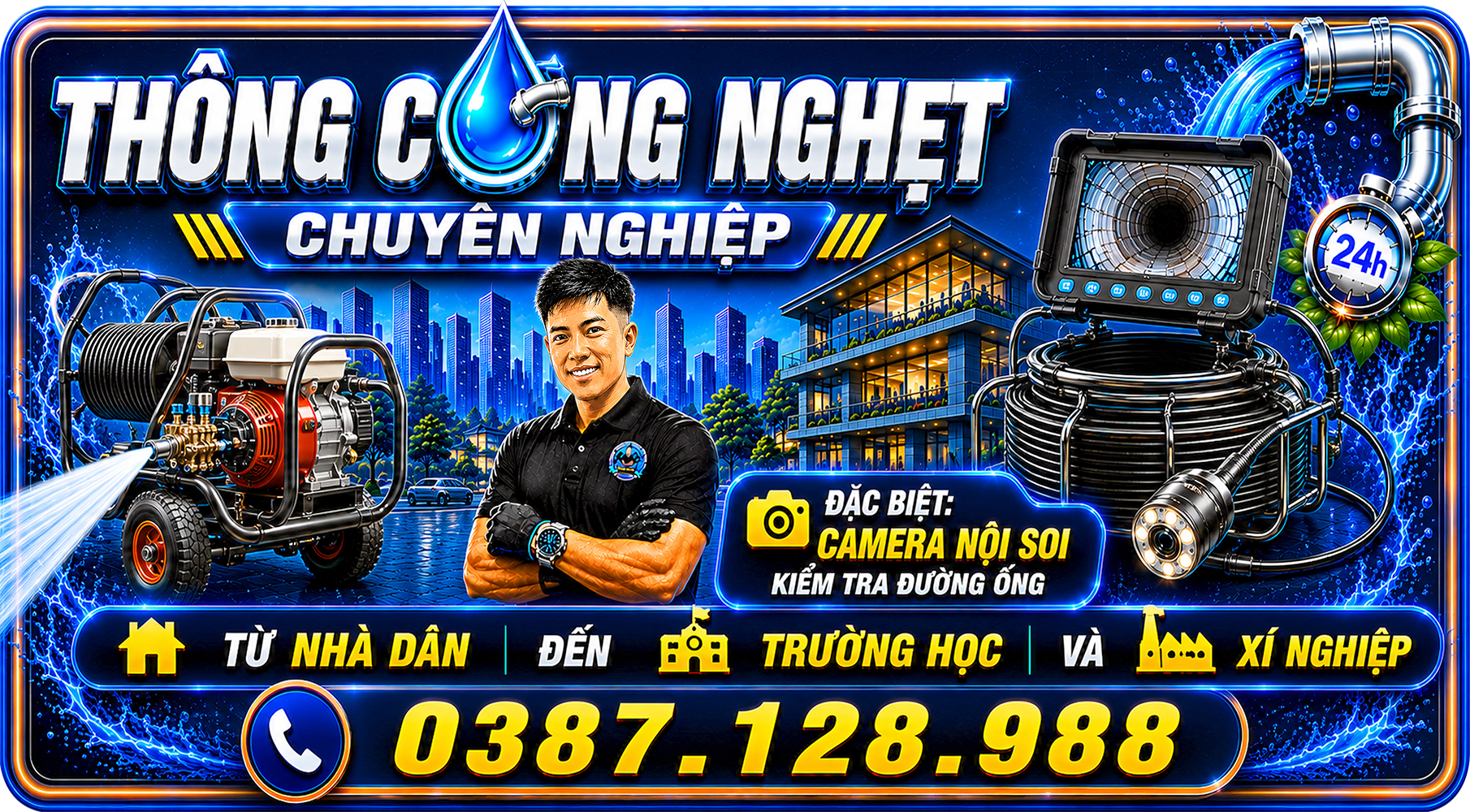 Dịch vụ thông cống nghẹt chuyên nghiệp bằng máy áp lực cao, xử lý bồn cầu nghẹt, cống thoát nước nghẹt không đục dỡ tại Vũng Tàu, Bà Rịa, Phú Mỹ, Long Điền, Long Hải, Xuyên Mộc và TP. Hồ Chí Minh.