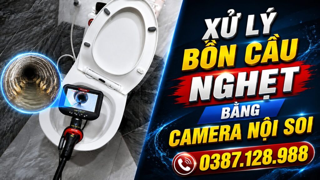Xử lý bồn cầu nghẹt bằng camera nội soi đường ống, kiểm tra mảng bám và vật cản bên trong bồn cầu tại Vũng Tàu, Bà Rịa, Phú Mỹ, Long Điền, Long Hải, Xuyên Mộc và TP. Hồ Chí Minh.