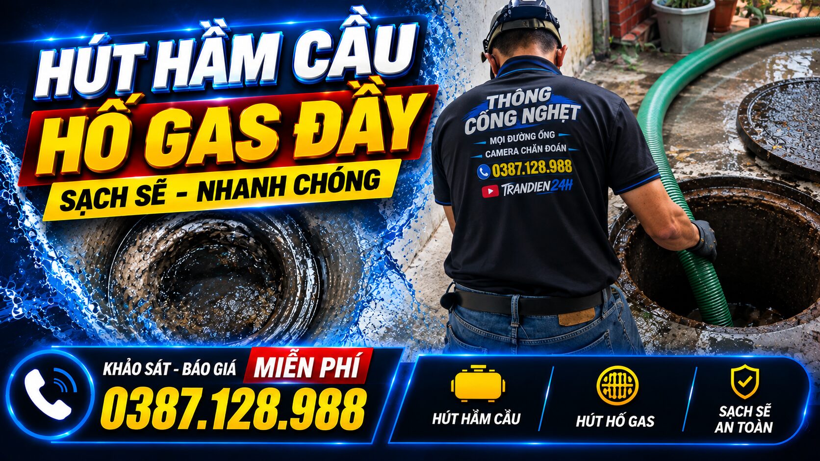 Dịch vụ hút hầm cầu hố gas đầy tại Vũng Tàu bằng thiết bị chuyên dụng